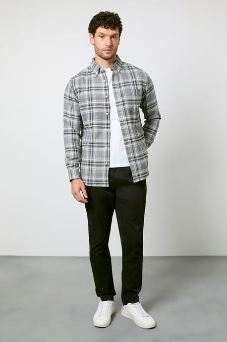 Grey Check Long Sleeve Shirt - Image 4