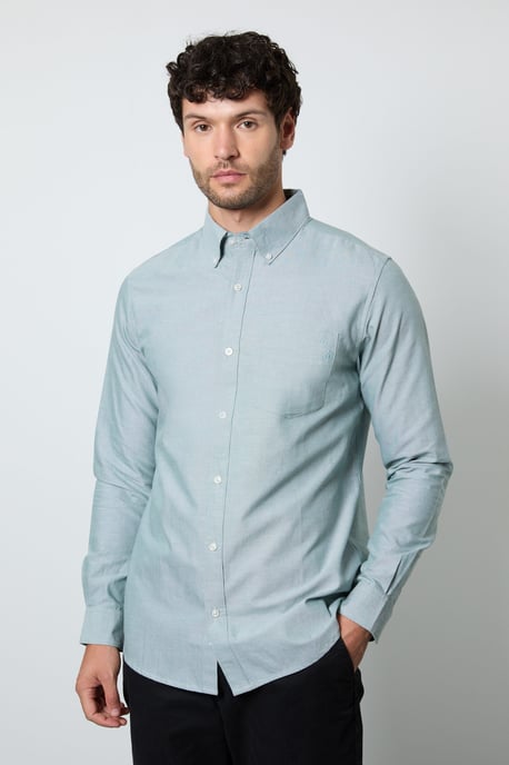 Green Oxford Long Sleeve Shirt - Image 1
