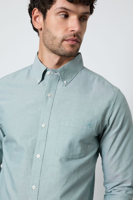 Green Oxford Long Sleeve Shirt - Image 2