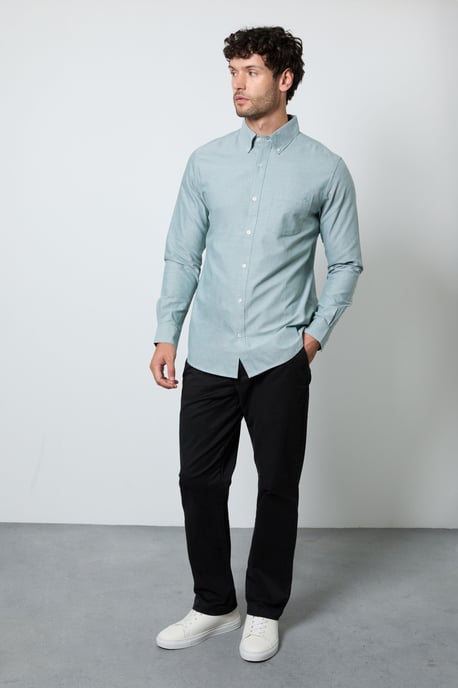 Green Oxford Long Sleeve Shirt - Image 4