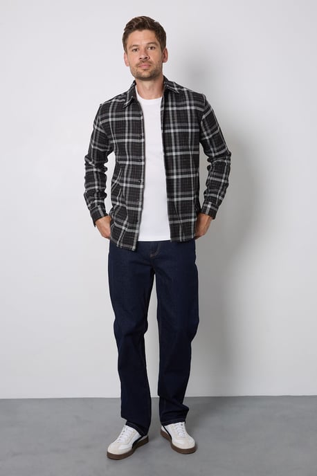 Black Check Long Sleeve Shirt - Image 2