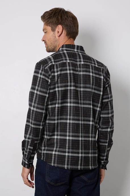 Black Check Long Sleeve Shirt - Image 3