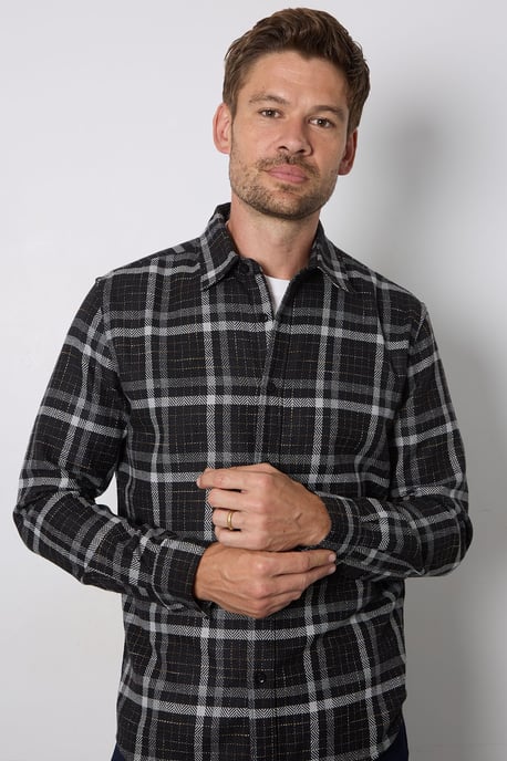 Black Check Long Sleeve Shirt - Image 4
