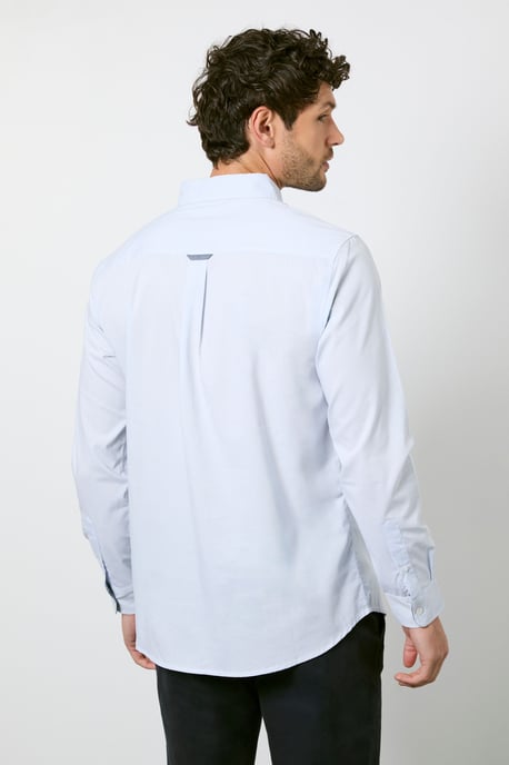 Light Blue Check Long Sleeve Shirt - Image 3