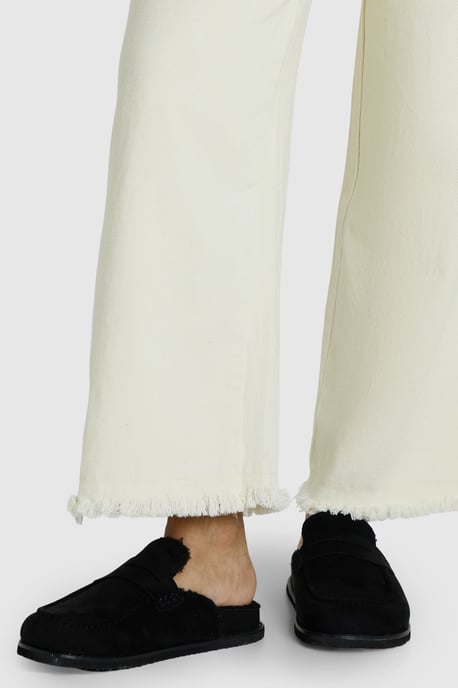 Faux Suede Fur Lined Closed Toe Clogs - Image 1