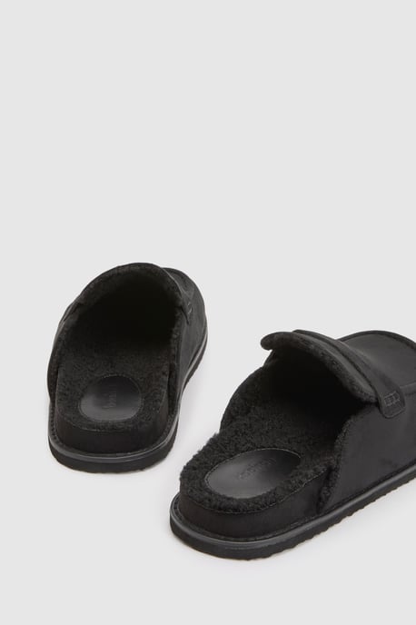 Faux Suede Fur Lined Closed Toe Clogs - Image 4