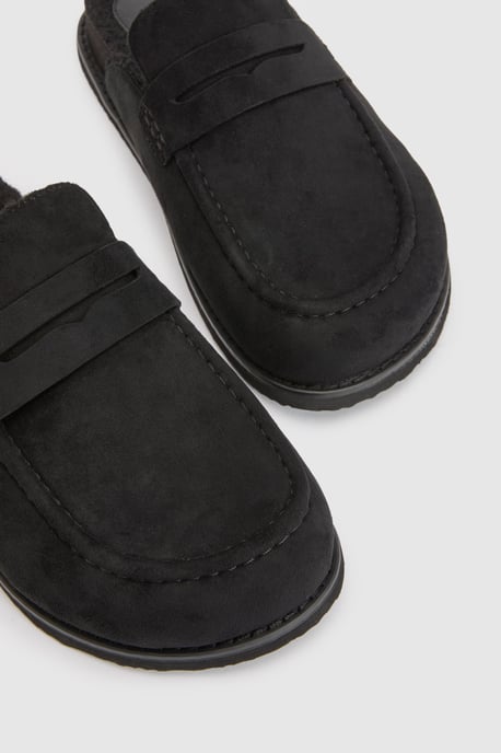 Faux Suede Fur Lined Closed Toe Clogs - Image 5