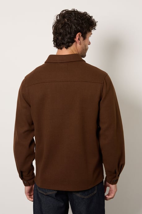 Chocolate Short Wool Look Jacket - Image 3