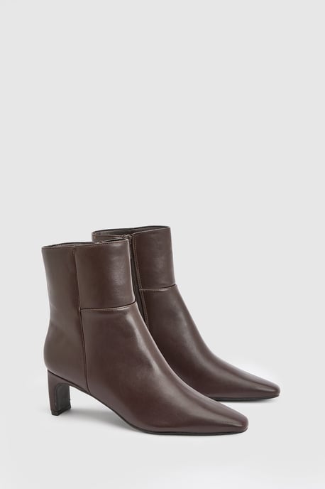 Tania Faux Leather Medium Stiletto Heel Ankle Boots - Image 2