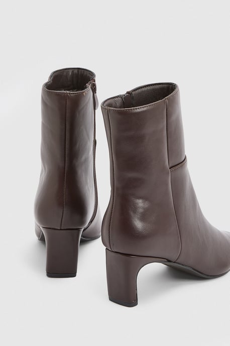 Tania Faux Leather Medium Stiletto Heel Ankle Boots - Image 3