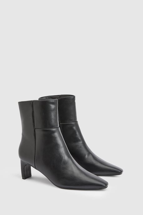 Tania Faux Leather Medium Stiletto Heel Ankle Boots - Image 2