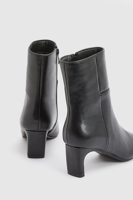 Tania Faux Leather Medium Stiletto Heel Ankle Boots - Image 3
