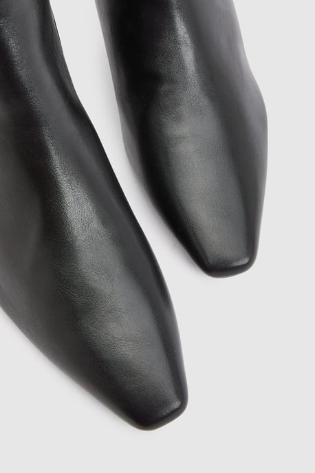 Tania Faux Leather Medium Stiletto Heel Ankle Boots - Image 4