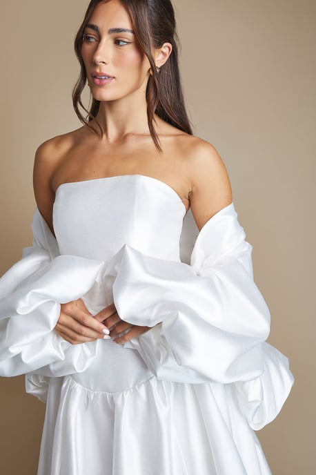 Volume Sleeve Bridal Jacket - Image 2