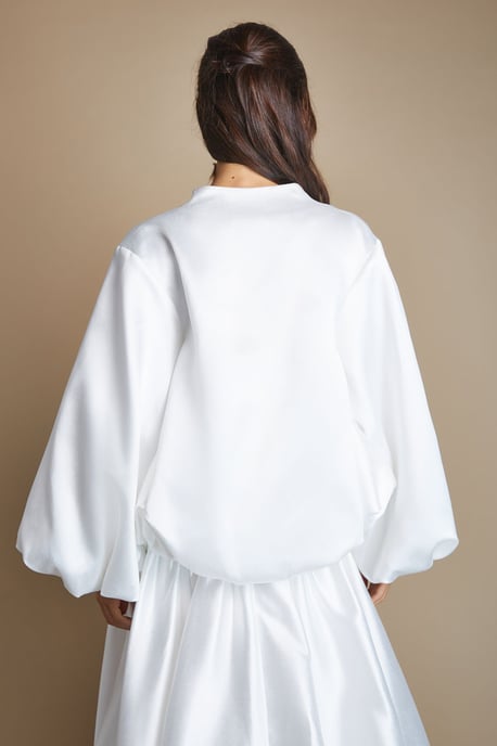 Volume Sleeve Bridal Jacket - Image 3