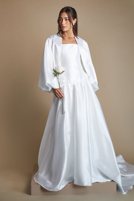 Volume Sleeve Bridal Jacket - Image 4