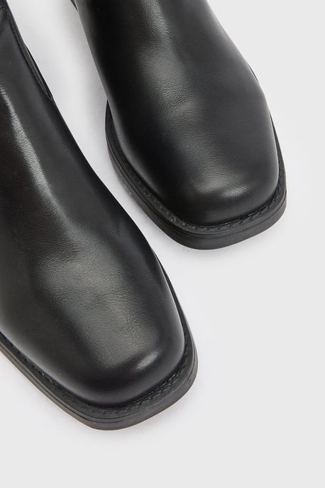 Wide Fit Benji Faux Leather Knee Boots - Image 3