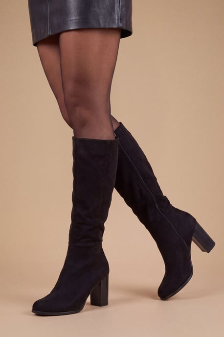Malti Block Heel Knee High Boots - Image 1