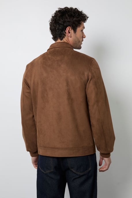 Tan Faux Suede Jacket - Image 3