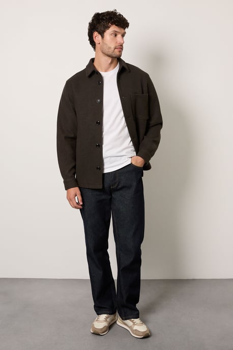 Dark Green Wool Look Short Jacket - Image 4