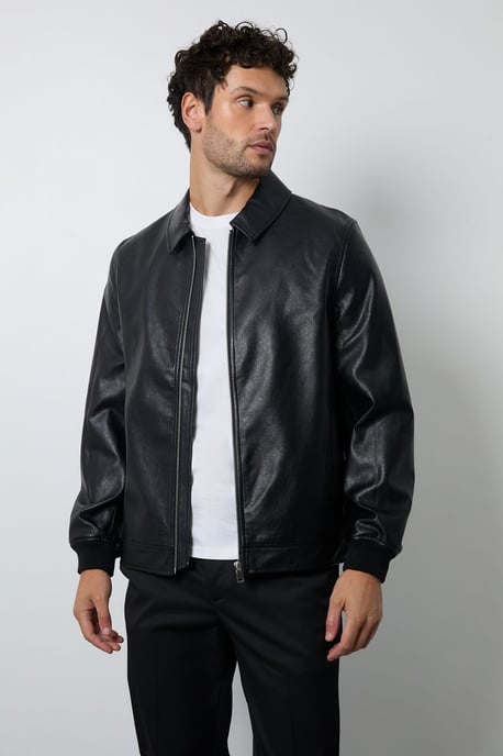 Black Faux Leather Jacket - Image 1