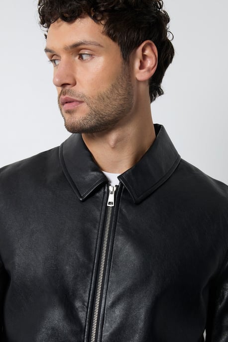 Black Faux Leather Jacket - Image 2
