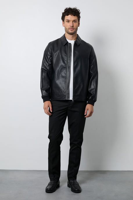 Black Faux Leather Jacket - Image 4