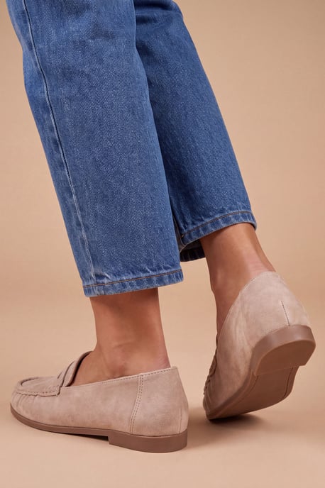 Olivia Faux Suede Ruched Detail Loafers - Image 2