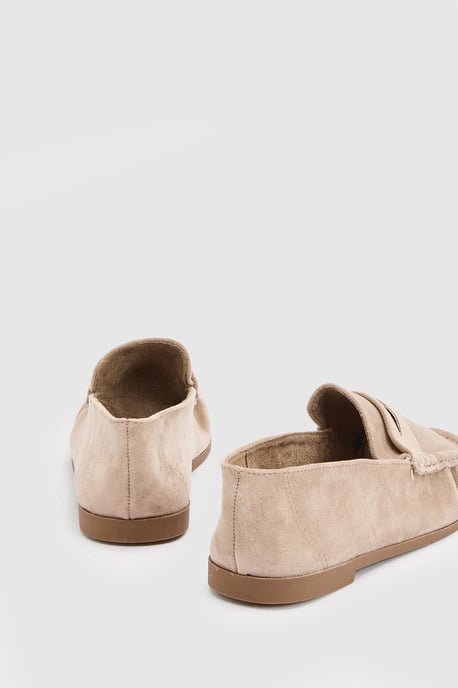 Olivia Faux Suede Ruched Detail Loafers - Image 4