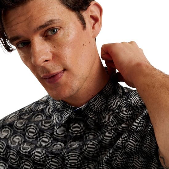 Ted Baker Pearsho Short Sleeve Circle Geo Black Shirt - Image 3