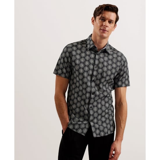 Ted Baker Pearsho Short Sleeve Circle Geo Black Shirt - Image 4