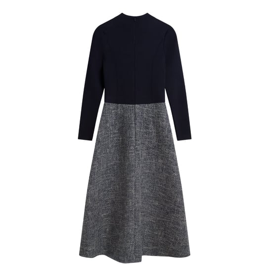 Ted Baker Abieb Polo Neck Knit Bodice Navy Midi Dress - Image 2
