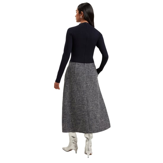 Ted Baker Abieb Polo Neck Knit Bodice Navy Midi Dress - Image 4