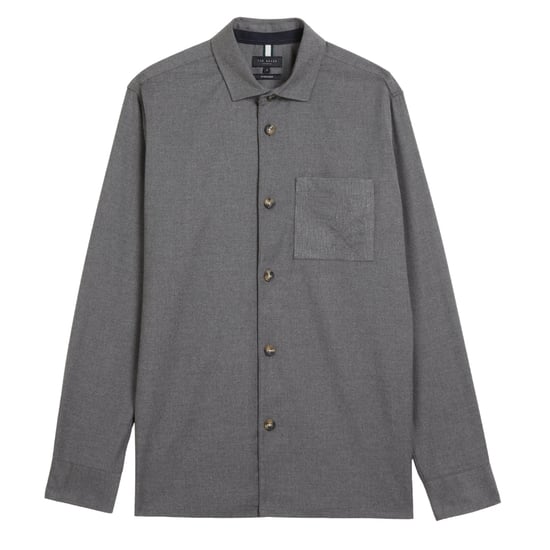 Ted Baker Gaius Oversized Wool Blend Light Grey Shirt - Image 1