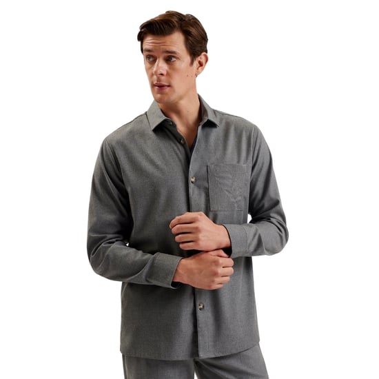 Ted Baker Gaius Oversized Wool Blend Light Grey Shirt - Image 2