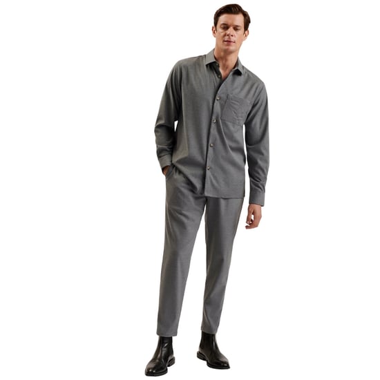 Ted Baker Gaius Oversized Wool Blend Light Grey Shirt - Image 3