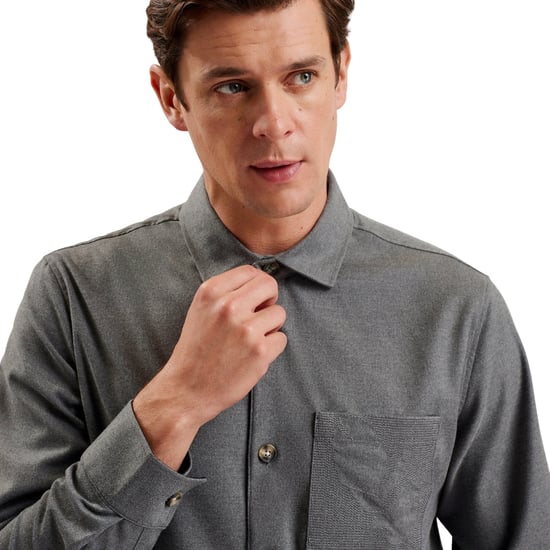 Ted Baker Gaius Oversized Wool Blend Light Grey Shirt - Image 4