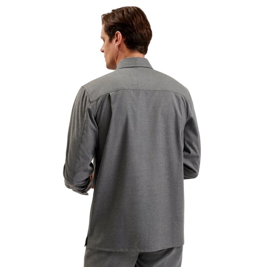 Ted Baker Gaius Oversized Wool Blend Light Grey Shirt - Image 5