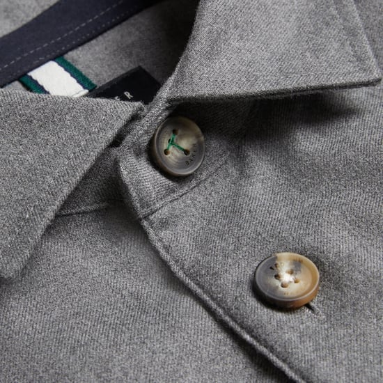 Ted Baker Gaius Oversized Wool Blend Light Grey Shirt - Image 6