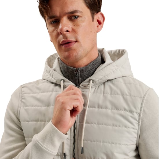 Ted Baker Adburys Regular Quilted Zip Beige Hoodie - Image 2