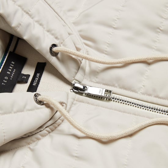 Ted Baker Adburys Regular Quilted Zip Beige Hoodie - Image 3