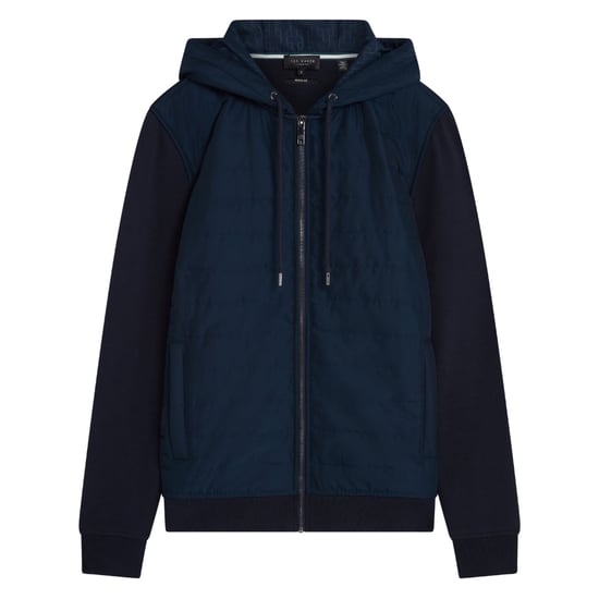 Ted Baker Adburys Regular Navy Quilted Zip Hoodie - Image 1