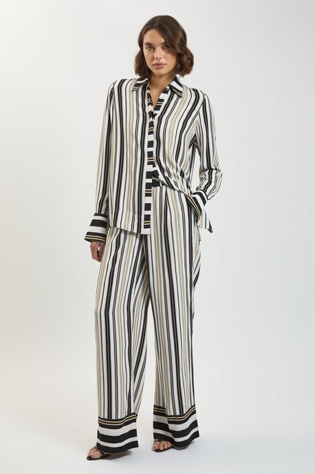 Petite Contrast Stripe Viscose Co Ord Trouser - Image 1