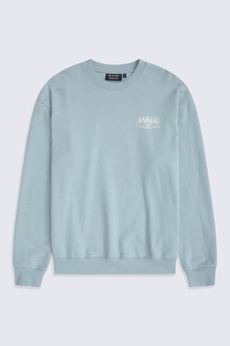 'Jonah' Men's Drop Shoulder Sweatshirt Casual Lightweight Cotton Pullover Jumper Medium Blue - Image 6