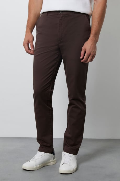 Coffee Brown Slim Fit Chino Trouser - Image 2