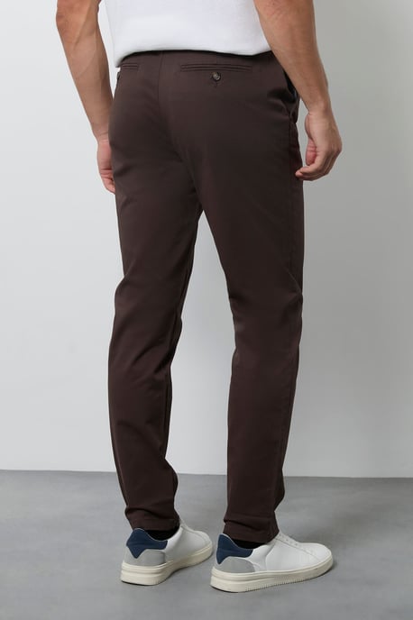 Coffee Brown Slim Fit Chino Trouser - Image 3