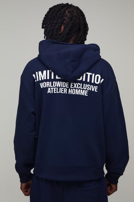 Tall Oversized Boxy Limited Edition Zip Through Hoodie - Image 1