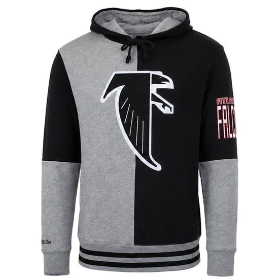 Mitchell & Ness NFL Atlanta Falcons Split Color Mens Grey/Black Hoodie - Image 1