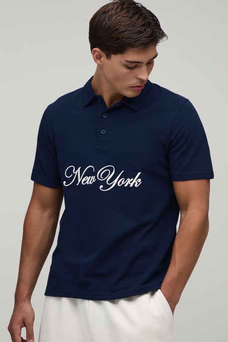Regular Fit New York Embroidered Polo - Image 1