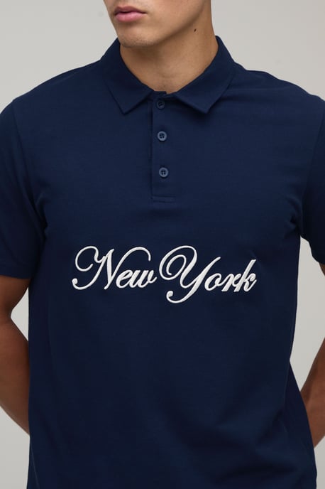 Regular Fit New York Embroidered Polo - Image 3